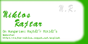 miklos rajtar business card